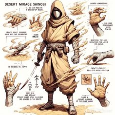 the concept art for desert mirage shinobi from star wars, drawn by artist mark stewart