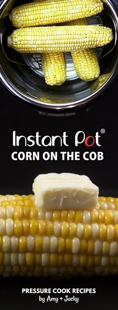 corn on the cob is being cooked in an instant pot