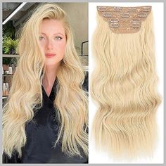 Each Pack Includes: 2 Pieces Of 2 Clips In Wefts; 1 Piece Of 3 Clips In Weft; 1 Piece Of 4 Clips In Weft. You Can Decide How Many Pieces To Wear. Increase Hair Length And Volume , Make Your Hair Looks More Full.If You Would Like To Long And Full Hair, Our Hair Extensions Will Be Good Choice. If You Do Not Brush Your Extensions Gently, You Could Break Some Of The Fibers, Cause Tangling Or Frizzing.Daily Care Of Hair Extensions Can Be Time Consuming; Set Aside At Least A Half An Hour A Day To Tend Increase Hair Length, Blonde Clip In Hair Extensions, 20 Inch Hair Extensions Blonde, Long Blonde Synthetic Hair Extensions, Blonde Hair Extensions 20 Inch, Straight Blonde Hair Wigs & Hair Extensions, Full Hair, Hot Tools, Hair Length