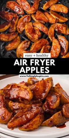 air fryer apples with text overlay