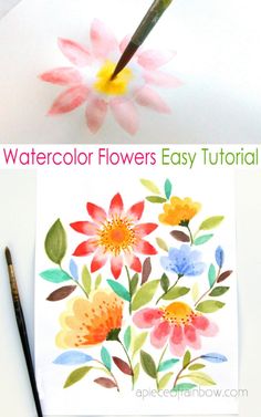 watercolor flowers easy step - by - step instructions for beginners