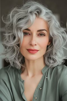 Are you tired of the same old hair color and style? Are you looking for a chic, modern look that stands out from the crowd? Look no further than these adorable gray bob hairstyles! These Wavy Gray Hair, Gray Bob Hairstyles, Grey Haircuts, Hairstyle References, Styles For Medium Hair, Hair Styles For Medium Hair, Gray Bob, Angel Beauty, Grey Bob Hairstyles