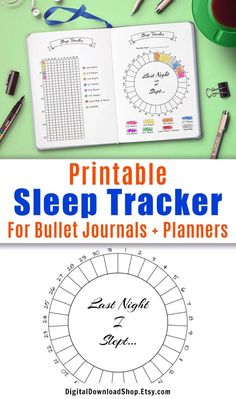 2 bullet journal sleep trackers- one circle sleep tracker + one vertical sleep tracker. Use these bujo printables for a fun, colorful way to help track your sleep! These handy bullet journal inserts come in 4 sizes in order to perfectly fit your bullet journal or other similarly sized planners and Bujo Printables, Sleep Chart, Sleep Journal, Sleep Log, Bujo Journal, Journal Inserts, Bullet Journal Tracker, Bullet Journal Printables, Planner Tips