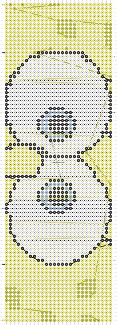 a cross stitch pattern with two circles