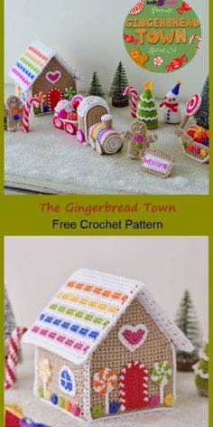 the gingerbread town free crochet pattern is available for purchase at this site