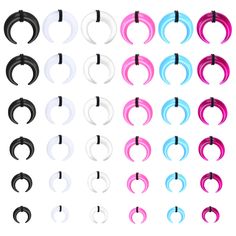 PRICES MAY VARY. 【COLORFUL SEPTUM STRETCHING KIT】:One order you will get 36pcs buffalo houseshoe septum rings,6pcs White acrylic pincher tapers, 6pcs Black acrylic pincher tapers, 6pcs Clear pincher tapers,6pcs Blue acrylic pincher tapers, 6pcs Pink acrylic pincher tapers and 6pcs Purple pincher tapers. Reasonable price and provide you with more matching options 【HYPOALLERGENIC MATERIAL】:The septum jewelry set are made of high quality Acrylic.The smooth surface can ensure your comfort. The hypoa Septum Stretching, Septum Pincher, Body Piercing Kit, Rings Acrylic, Stretched Septum, Ear Tapers, Piercing Kit, Septum Rings, Septum Jewelry