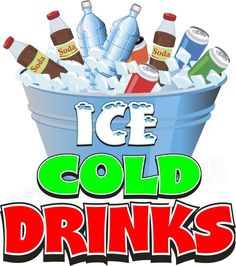 the ice cold drinks logo has been changed to look like an ice bucket with sodas in it