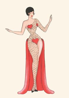 Burlesque Dress, Food Art Photography, Original Pastel, Illustration Fashion Design, Stilts, Vintage Pinup, Dress Gift, Giclée Print