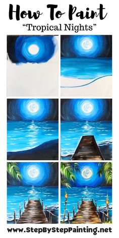 how to paint tropical nights with step by step instructions