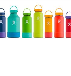 thermos are lined up in different colors