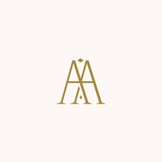 the letter a is made up of two letters, one in gold and the other in white