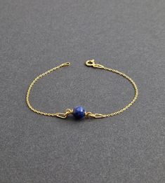 DESCRIPTION: Lapis Lazuli Bracelet with Sterling Silver; Lapis Lazuli Beads: Blue; Shape: Round; Weight: ~4 g; Type of Clasp: Spring Ring; Gems: Lapis Lazuli; Bead Size: ~6 mm; SHIPPING INFORMATION We send all orders within 1-3 business days after the payment is cleared. All packages are being sent via Regular Air Post (Registered). The most common Delivery time is as follows: Europe: 10-30 days; USA: 15-45 days; Elsewhere: 15-45 days; PACKAGING For convenient gifting, each anklet / bracelet fro Elegant Blue Sterling Silver Chain Bracelet, Elegant Blue Chain Bracelet For Everyday, Elegant Blue Bracelets With Adjustable Chain, Simple Blue Everyday Jewelry, Minimalist Blue Bracelet Jewelry, Everyday Blue Bracelet With Adjustable Chain, Minimalist Blue Bracelets, Blue Adjustable Chain Bracelet For Everyday, Minimalist Blue Jewelry For Everyday