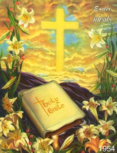 an easter card with flowers and a cross in the background, which reads today jesus heals