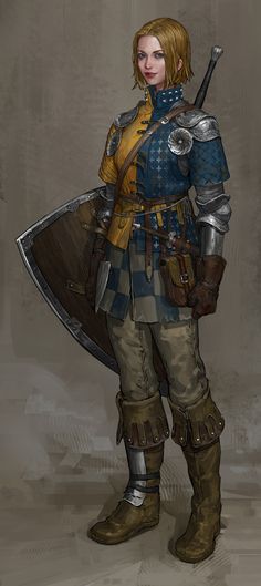 Dnd Fighter, City Guard, Fantasy Ideas, Fantasy Heroes, Female Armor, Female Knight