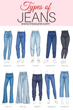 Jean Types, Popular Jeans, Types Of Jeans, Diy Vetement, Outfit Trends, Fashion Hacks Clothes, Simple Trendy Outfits