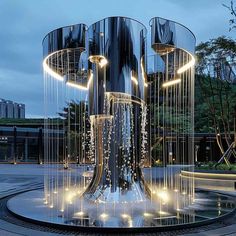 large outdoor fountain,stainless steel fountain,mirror fountain,modern fountain,modern sculpture fountain,fountain sculpture,high end sculptures,mirror stainless steel sculpture,outdoor fountain Fountain Design Modern, Solar Water Fountains Outdoor, Large Fountain, Steel Fountain, Design A Garden, Fountain Ideas