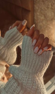 #nails #nailideas #cozy #whiteaesthetic Neutral Nails Aesthetic, Aesthetic Clean Nails, Nail Ideas Clean Girl, Vision Board Photos Nails, Soft Square Acrylic Nails, Clean Nail Aesthetic, Neutral December Nails, Snowy White Nails, Spring Nails 2025 Trends