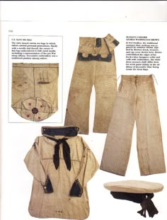 Fisherman Clothing, Sailor Trousers, Sailor Art, Outerwear Details, Military Clothes, Golden Age Of Piracy, Ditty Bag, Vintage Sailor, Viking Clothing