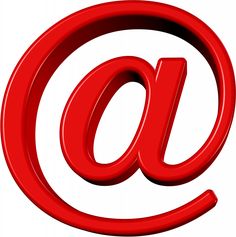 the at symbol is red in color and it appears to be an email address sign