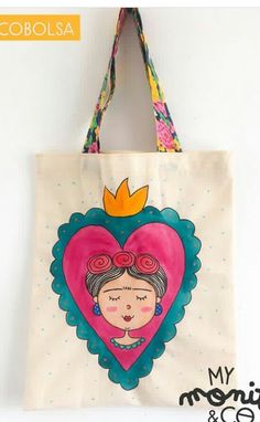 Frida Tattoo, Diy Bag Painting, Painted Canvas Bags, Handpainted Tote Bags, Totes Ideas, Funny Bags, Painted Terra Cotta Pots, Painted Tote, Painted Bags