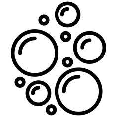 an abstract black and white drawing of circles with bubbles in the middle, on a white background