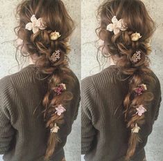 Mermaid Hairstyle, Flowers In Her Hair, Prom Hairstyles For Long Hair, Halloween Hair, Mermaid Hair, Party Hairstyles, Hair Designs, Hair Colors