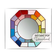 an image of a stained glass mirror with the words instant df downloaded on it