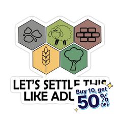 a sticker that says let's settif it like adl buy 10 get 50 % off