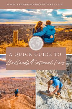 the badlands national park in australia with text overlay that reads, a quick guide to badlands'national park