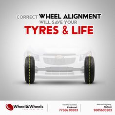 an advertisement for wheel alignment and tires