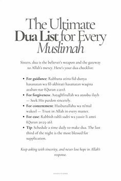 the ultimate dua list for every muslim in this book, you'll be able to use it