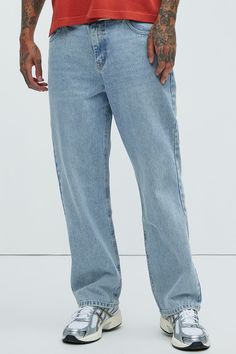 Dean Straight Jeans - Light Blue Wash Light Washed Jeans Outfit, Light Denim Jeans Outfit, Light Wash Jeans Outfit, Wash Jeans Outfit, Denim Jeans Outfit, Light Denim Jeans, Mens Summer Outfits, Guys Clothing Styles, Mens Outfit Inspiration