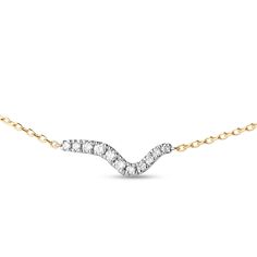 Dainty and distinctive, this lab-created diamond wave necklace from PDPAOLA™ at Zales makes the fashion grade. 18K gold At the center, an abstract wave of lab-created diamonds invites interest 1/10 ct. t.w. of lab-created diamonds 15.5- to 19.5-inch adjustable cable chain necklace; spring-ring clasp Gold Necklace Zales, Wave Necklace, Cable Chain Necklace, Abstract Waves, Lab Created Diamonds, Cable Chain, Spring Rings, The Fashion, 18k Gold