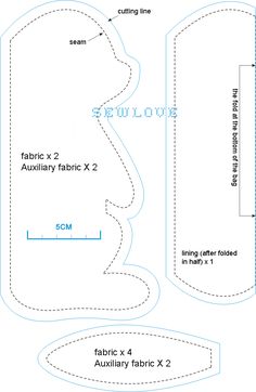 the sewing pattern is shown with instructions for how to sew and cut it out