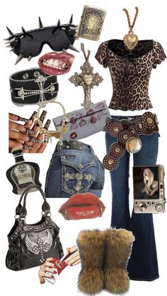 Clawd Wolf Inspired Outfit, Monster High Core Outfits, Y2k Mood Board, Clawdeen Inspired Outfits, Monster High Inspired Outfits Clawdeen, Early 2000s Leather Outfits, 21 Birthday Outfit, New Era Outfit, Cheetah Print Outfits