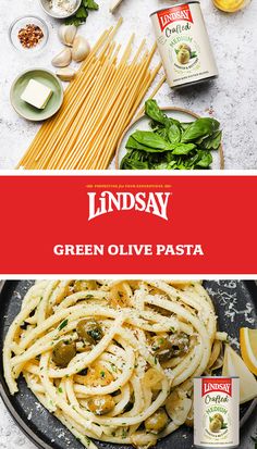 pasta with pesto sauce and ingredients on the side, including parmesan cheese