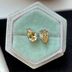 Pear Cut Canary Yellow Diamond Stud Earrings Push Back Cubic Zirconia Stud Women Pear Diamond Earrings, Yellow Diamond Earrings, Canary Yellow Diamonds, Stud Women, Yellow Diamond Earring, Canary Diamond, Canary Yellow, Diamond Stud Earrings, Pear Diamond