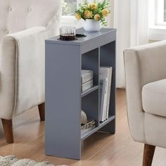 a living room scene with focus on the end table