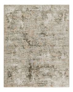 an old rug with faded paint on the ground, in shades of grey and beige