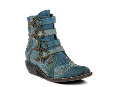 Women Rodeha Bootie -Turquoise L'artiste By Spring Step, Dr Shoes, Buckle Ankle Boots, Western Booties, Skirt Maxi, Womens Ankle Boots, Fantasy Clothing, Fantasy Fashion, Cool Clothes