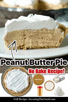 the peanut butter pie has no bake and is ready to be eaten