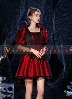 Wine Red Women Rococo Short Victorian Dress Halloween Costume Theatre Clothing   Condition: Brand New  Color: amp;nbsp; As Picture  Material: Satins And Lace  Silhouette: Ball Gown  Sleeve Length: Short Sleeve  Dresses Length:Above Knee, Mini  Neckline: STAND  Decoration: Lace  Style: Vintage   Includes: Dress    amp;nbsp; Fitted Overbust Cosplay Costume For Halloween, Fitted Halloween Cosplay Costume Overbust, Halloween Party Dress With Underbust Shape, Long Sleeve Corset Dress For Halloween Cosplay, Long Sleeve Corset Dress For Halloween Costume, Long Sleeve Corset Dress For Halloween, Halloween Party Underbust Dress, Halloween Underbust Costume For Costume Party, Fitted Underbust Halloween Costume