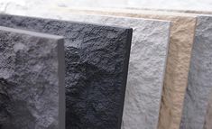 several different types of stone are lined up