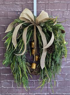 Double Christmas Wreaths For Front Door, Christmas Wreaths Emerald Green, Fresh Winter Wreath, Christmas Wreath With Metal Ring, Exterior Christmas Window Wreaths, Christmas Window Wreaths Indoor, Black And White Wreath Christmas, Metal Ring Christmas Wreath, After Christmas Wreaths For Front Door