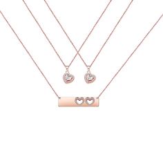 PRICES MAY VARY. Material:mother daughter necklace set made of High-quality copper,it will not cause skin allergy. Size:the mother necklace is 3.2*0.6cm,the daughter necklace is 0.9cm. For mother and daughter- Perfect for Valentines Day,Mother's day. Celebrate the bond between mother and daughter and let her know she's always connected to you with these companion necklaces. When you each wear your necklace she will have a reminder of her strength and that you are always there for her. Perfect gi Rose Gold Heart Pendant Charm Necklace For Mother's Day, Rose Gold Heart Pendant Necklace For Mother's Day, Rose Gold Charm Necklaces For Mom On Valentine's Day, Valentine's Day Rose Gold Charm Necklace For Mom, Rose Gold Charm Necklace For Mom On Valentine's Day, Mother's Day Rose Gold Charm Necklace Pendant, Mother Daughter Necklaces Set, Mother Necklace, Mother Daughter Necklace