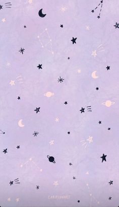 a purple background with stars and planets on it