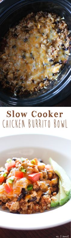 slow cooker chicken burrito bowl is an easy and delicious meal