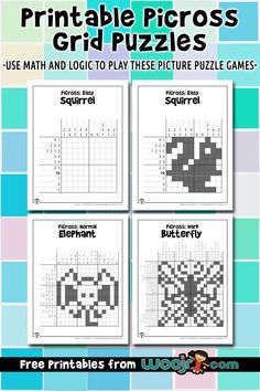 four printable crossword puzzles for kids to play on the computer and use them as puzzles