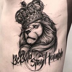 a lion with a crown on his head and the words be bold, stay humble