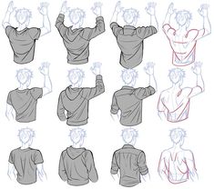 the instructions for how to draw an unbuttoned t - shirt with hands